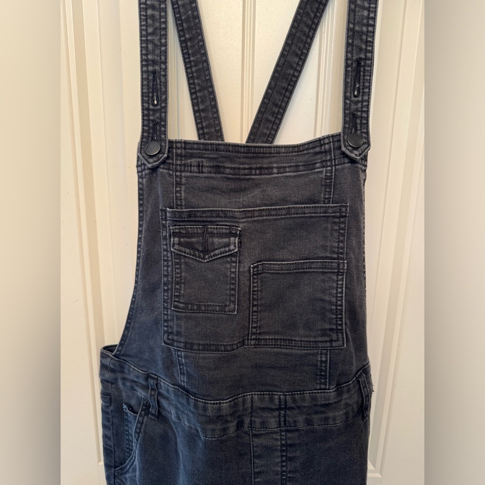 Free People Charcoal Denim Jumpsuit